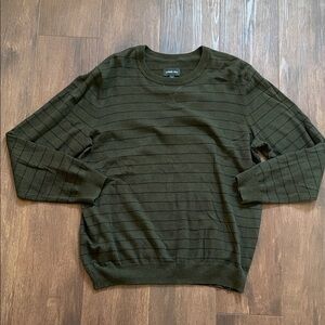 Olive Striped Crewneck Sweater